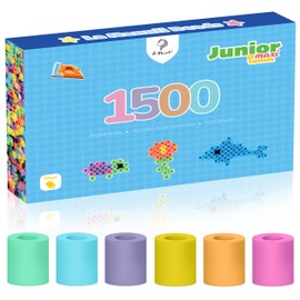 La Manuli Large Ironing Beads 10 mm - Pack of 1500 XL Beads for Children from 3 Years, Refill Set Craft Beads (Pastel Colours)