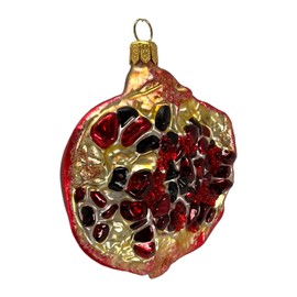 Half a Pomegranate Polish Glass Christmas Tree Ornament