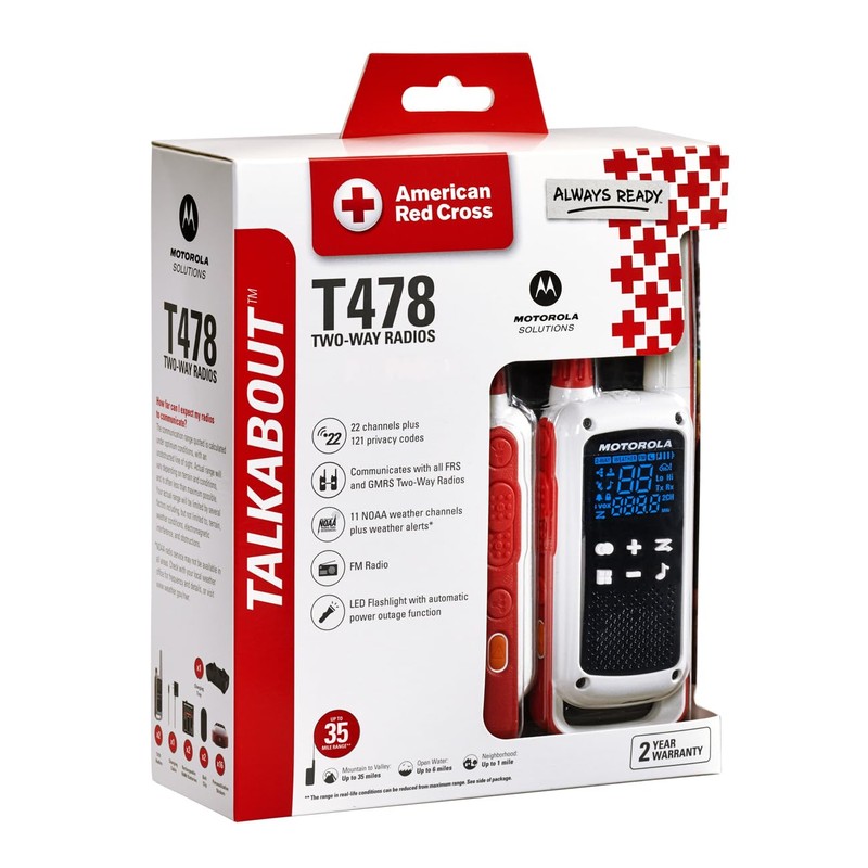 Motorola Solutions Red Cross T478 Talkabout White Rechargeable Emergency preparedness