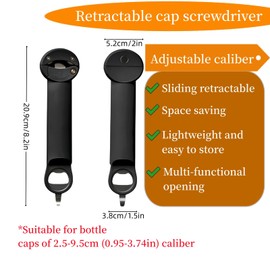 YEEZUNPU - Abridor de botellas retráctil multifuncional, abrebotellas abrebotellas, abrebotellas ajustable, para manos artríticas, personas mayores, baja resistencia con abridor de cerveza (blanco y