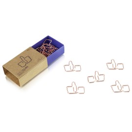 DESIGNMANUFAKTUR BERLIN GOLDCLIPS Cute Decorative Clips Paper Clips Bookmark Paper Clip Rose Gold-Plated in Beautiful Packaging, Thumbs Up Motif/Like It