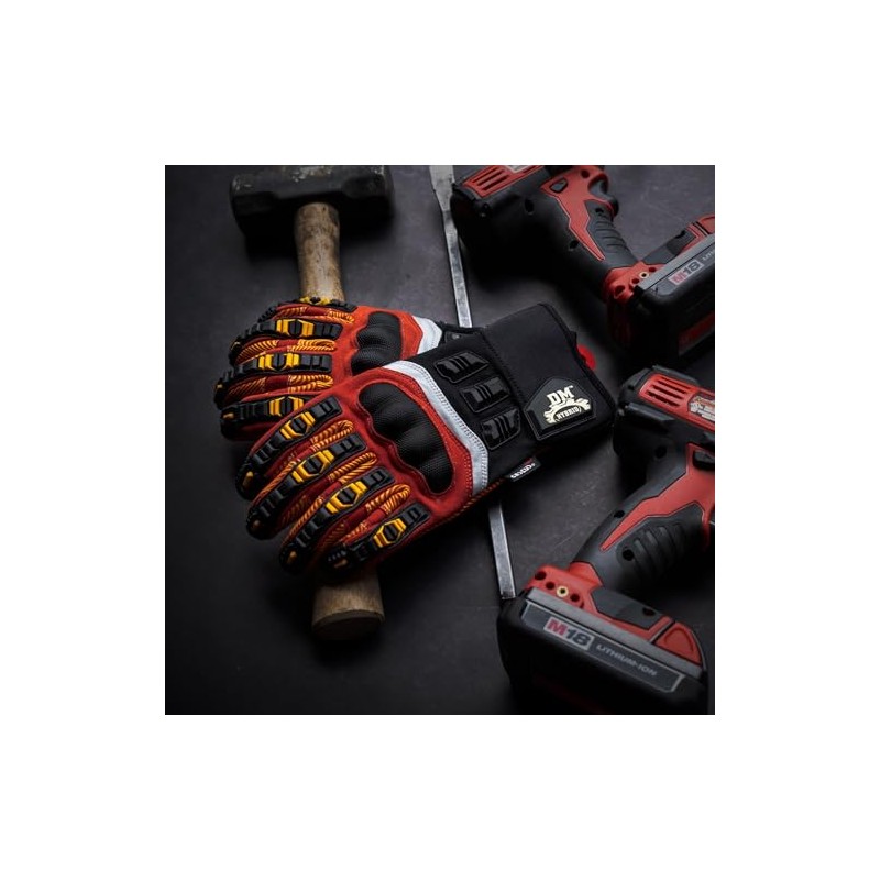 Cestus DM Hybrid, Demolition Gloves, Impact Work Gloves, Polycarbonate Knuckle,