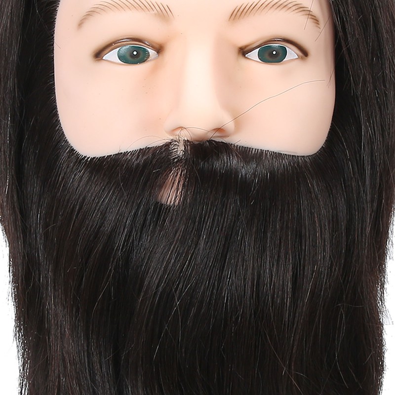 Salon Male Mannequin Head Human Hair Practice Hairdressing Training Head