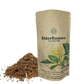 Premium Elderflower Blossoms 100g – 100% Pure, Raw, Wild, Non-GMO, Vegan – Supports Immune Health, Natural Antioxidant, and Soothing Herbal Tea – Ideal for Teas and Syrups