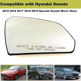 Passenger Side Heated Glass Replacement For Hyundai Sonata 2015 2016 2017 2018 2019 Mirror-Passenger Side View Heated Convex Mirror with Rear Holder