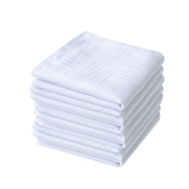 CoCoUSM Mens White Cotton 100% Cotton handkerchiefs Pack 3PCS