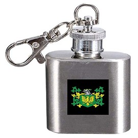 Mullens Family Crest Surname Coat of Arms 1oz Hip Flask Kerying Engraved