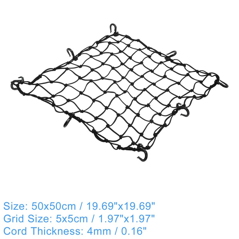 X AUTOHAUX 50x50cm Motorcycle Cargo Net Luggage Thicken Netting with