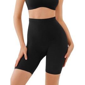 REORIA Women Tummy Control Shapewear Seamless Butt Lifting Shorts High Waisted Body Shaper Panties Underwear Black XL