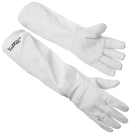 Honey Keeper Beekeeping Gloves, Extra Large - Goatskin Leather with Canvas Sleeve and Elastic Cuff