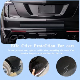 FXNX DIY Car Bumper Guard Rear Bumper Protector 5PCS Car Bumper Protector Self Adhesive Rubber Guard for SUV Cars Trucks, No Residue Anti Scratch (Black)