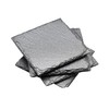 T. VICTORIA Silver Glitter Shimmer Slate Square Stone Drink Coasters