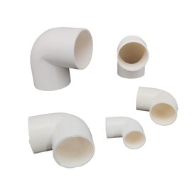 BOZONLI PVC Connecting Pipe Angle Electric Pipe Empty Pipe Electrical Cable Pipe 32mm OD 90 Degree Elbow White (Pack of 10)