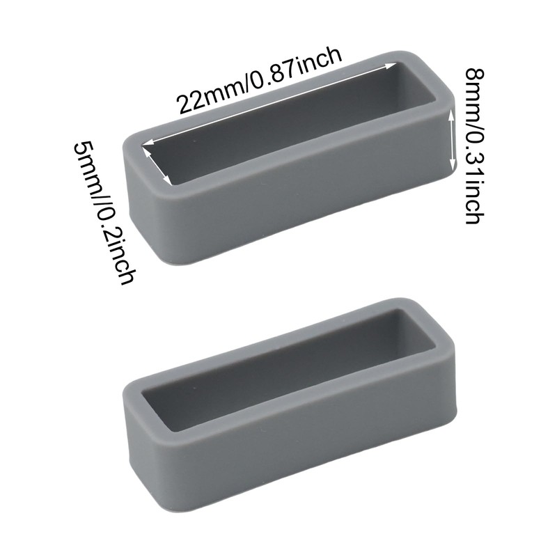 Honbay 4PCS 22mm Rubber Replacement Watch Band Loops Silicone Watch
