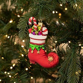 Glitter Elf Shoe Ornament Christmas Classic Decoration 4" Length