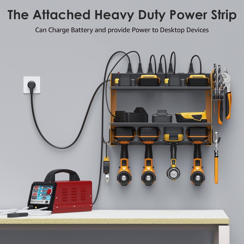 CCCEI Wall Mount Modular Tool Charging Organizer, Yellow, 1 Pack,