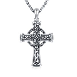 ZIPPICE Keltisches Kreuz Anhänger Silber 925 Keltischer Knoten Kette ViKing Kreuz Halskette Kreuz Schmuck Geschenke für Herren Damen