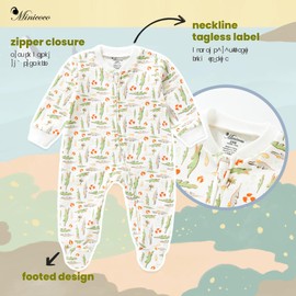 100% Cotton Infant Baby Footies 2-Pack with Snap/Zipper, 0-12 Months Soft Casual Newborn Baby Clothes