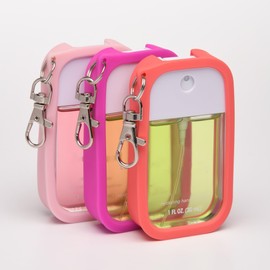 Paradise Curated Silicone Case Compatible with Touchland Hand Sanitizer Spray, Power Mist and Glow Mist 1 fl oz (Pinks, Pack of 3)