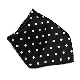 Vesuvio Napoli BLACK with WHITE Polka Dots Handkerchief Pocket Square Hanky Men's Handkerchiefs