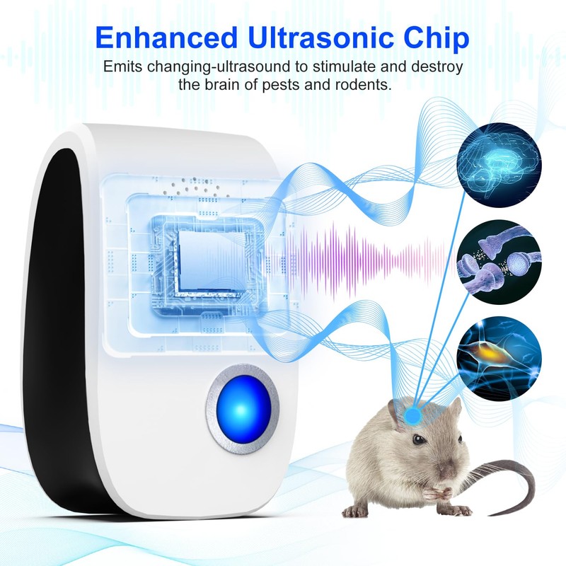 2025 Upgraded Ultrasonic Repeller 8 Packs, Indoor Repellent for Mouse,