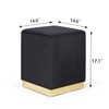 Homebeez 14.6" Width Square Black Ottoman Foot Stool with Gold