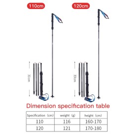 AONIJIE Trekking Poles -2 Ultralight Collapsible Carbon Fiber Hiking Poles with Anti-Shock and Quick Lock System, Folding Walking Sticks for Hiking, Camping(B#Carbon Fiber Black-120cm)