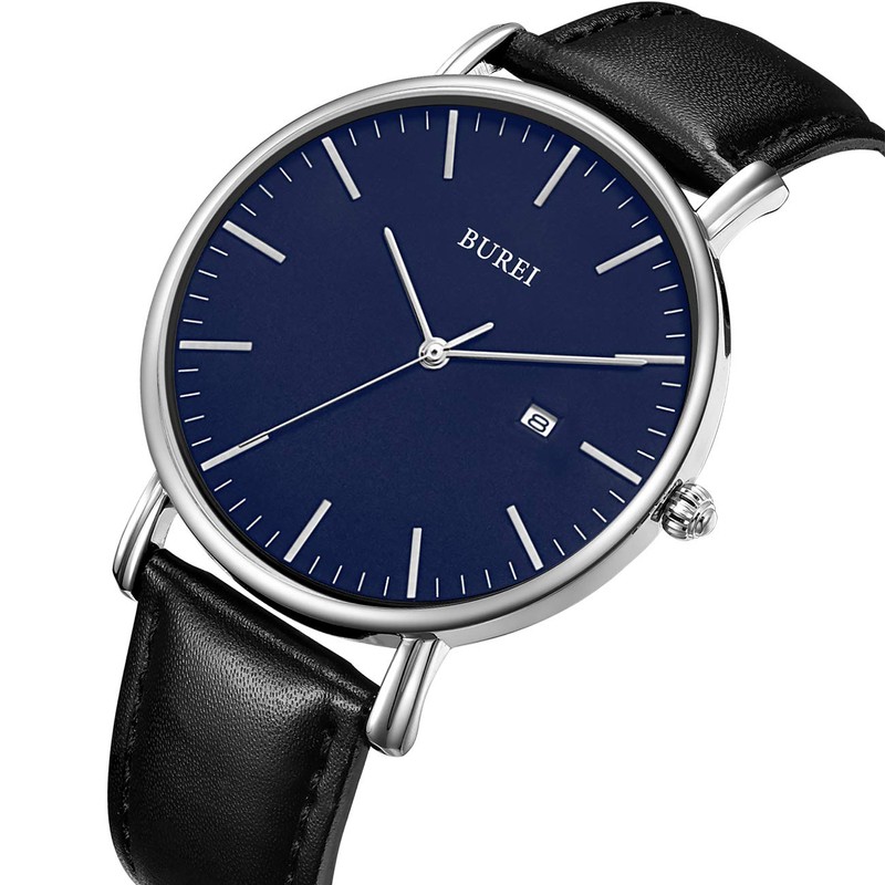 BUREI Classic Men Wrist Watch Ultra Thin Case Minimalist Analogue