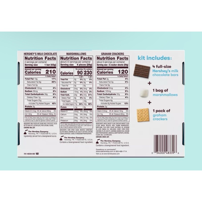 Hershey 🔵 New Exclusive Hersheys S’more’s Chocolate Marshmallow Graham Kit