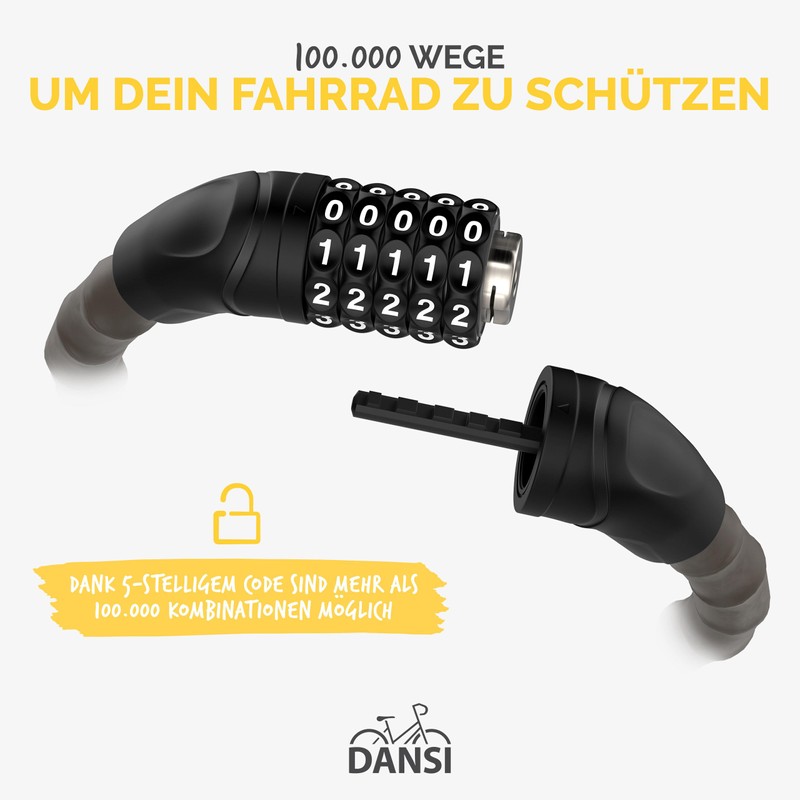 DANSI Armoured Bicycle Lock I Secure Theft Protection with 2