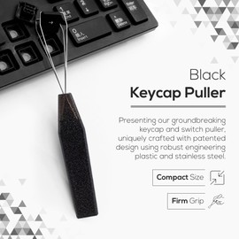 Qisan Stainless Steel Keycap Puller & Switch Puller for Mechanical Keyboards | Plastic Handle Key Cap Removal Tool for Gaming Keyboards | Professional Keyboard Maintenance Tool & Accessories - Black