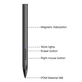 Stylus with Palm Rejection, 4096 Pressure Sensitivity, Compatible with Surface Pro X/8/7+/7/6/5/4/3, Surface Book/Go/Laptop/Studio for Precise Writing/Drawing, Rechargeable (Black)