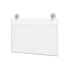 Marketing Holders 2 Pack Suction Cup Hooks Sign Holder 14” x 8.5" Document Holder Double Sided Window Mount Menus Daily Specials and Events Sign Sleeve for Restaurants and Cafes