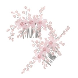 FRCOLOR 2pcs Elegant Crystal Wedding Accessories for Brides All Day Wear Bridal Jewelry Headpiece for Parties and Celebrations