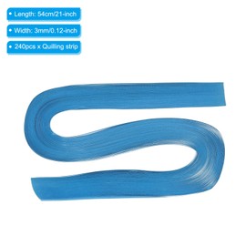 PATIKIL 240pcs Quilling Strips Paper 1/8"(3mm) 21"(54cm) Origami Paper Quilling Strip for Art DIY Hand Craft Christmas, Blue