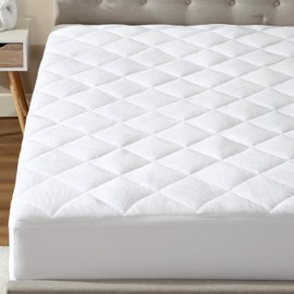 CIRCLESHOME Full XL Size Mattress Pad Pillow Top - Double Puff Fleece Top Down Alternative Mattress Protector -Soft, Comfortable, and Hypoallergenic - Stretches from 14-16 inches for Snug Fit