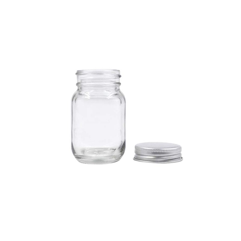 U Pack 2oz Mason Jar with Silver Lid for Honey
