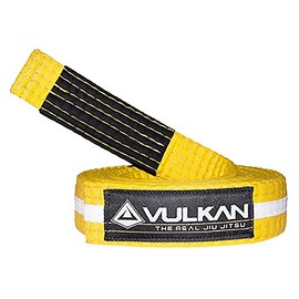 Vulkan Fight Company Brazilian Jiu Jitsu, BJJ Kids Belt for Martial Arts Sports, Yellow White, M2