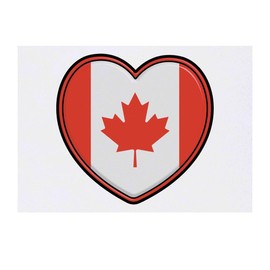 'Canada Flag Heart' Temporary Tattoo - Water Resistant, Skin-Safe, Non-Toxic Transfer (TO00061117)