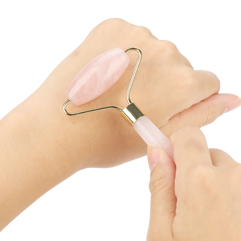 Natural Pink Crystal Massager Body Face Massage Roller Wrinkle Removal