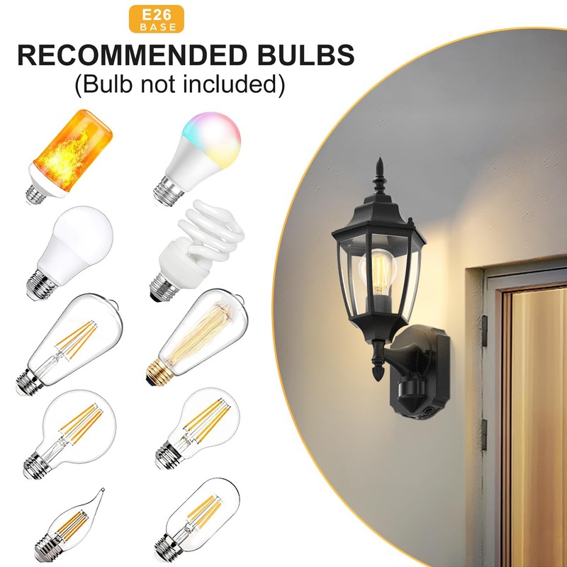 Lamomo Outdoor Wall Sconce, 2 Pack Dusk to Dawn Motion