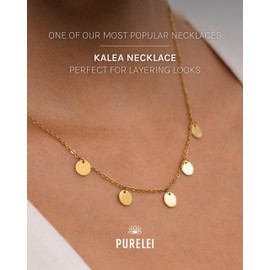 Purelei® Kalea Necklace (gold) –18K Gold plated stainless steel jewelry – Waterproof chain – 16 to 18 inch adjustable length – Fashion jewelry for your individual look