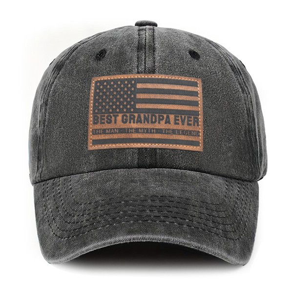 Fathers Day Birthday Gifts for Grandpa American Flag Black Hat