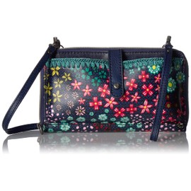 Sakroots womens Sakroots Large Smartphone Crossbody cross body handbags, Navy Floral Spirit, One Size US