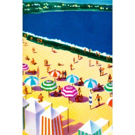 Umbrellas and Cabanas (50 Piece Mini Wooden Jigsaw Puzzle)
