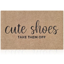 AOAOPQ Welcome Mats Non Slip Outdoor Home Doormat with Rubber Backing Easy to Clean Indoor Mats for Entrance High Traffic Areas Entry Brown