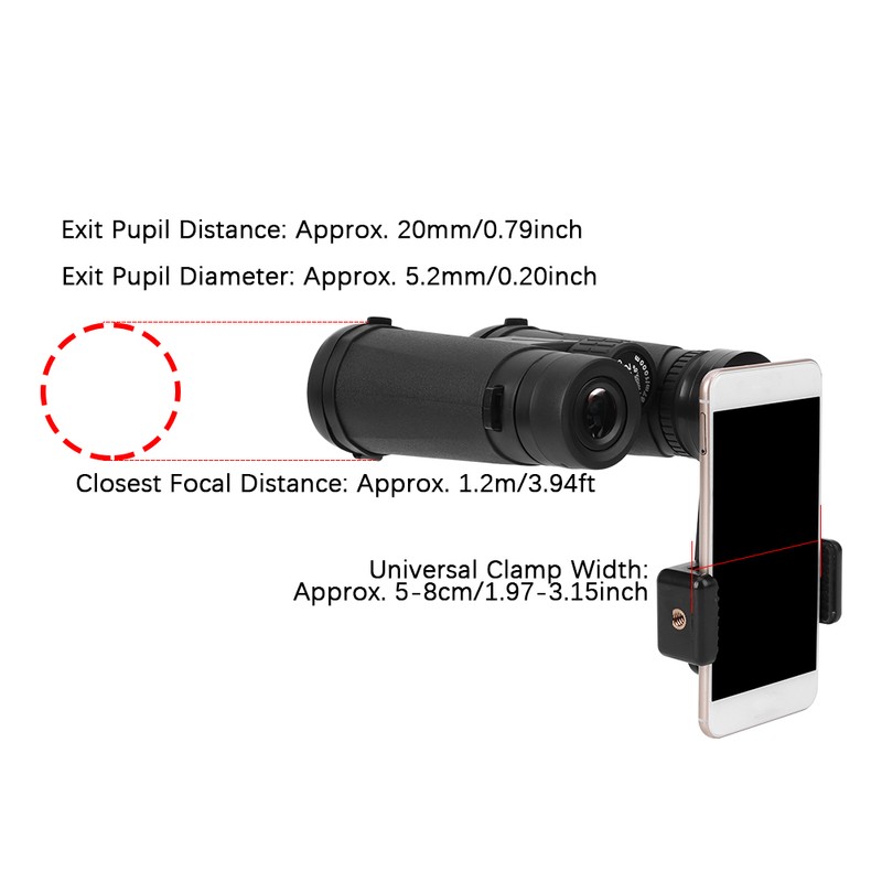 10X42 Binoculars BAK4 Portable Telescope with Universal Cilp for Outdoor