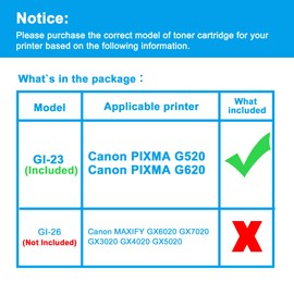 LCL Compatible Ink Bottle Replacement for Canon GI23 GI-23 GY GI-23GY for Canon PIXMA G520 G620 Printer (2-Pack Gray)