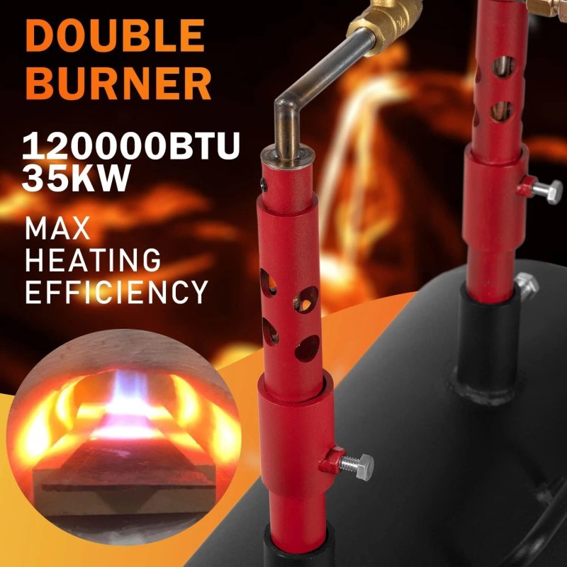 Unbranded Propane Forge Double Burner For Knife And Tool Making-Portable