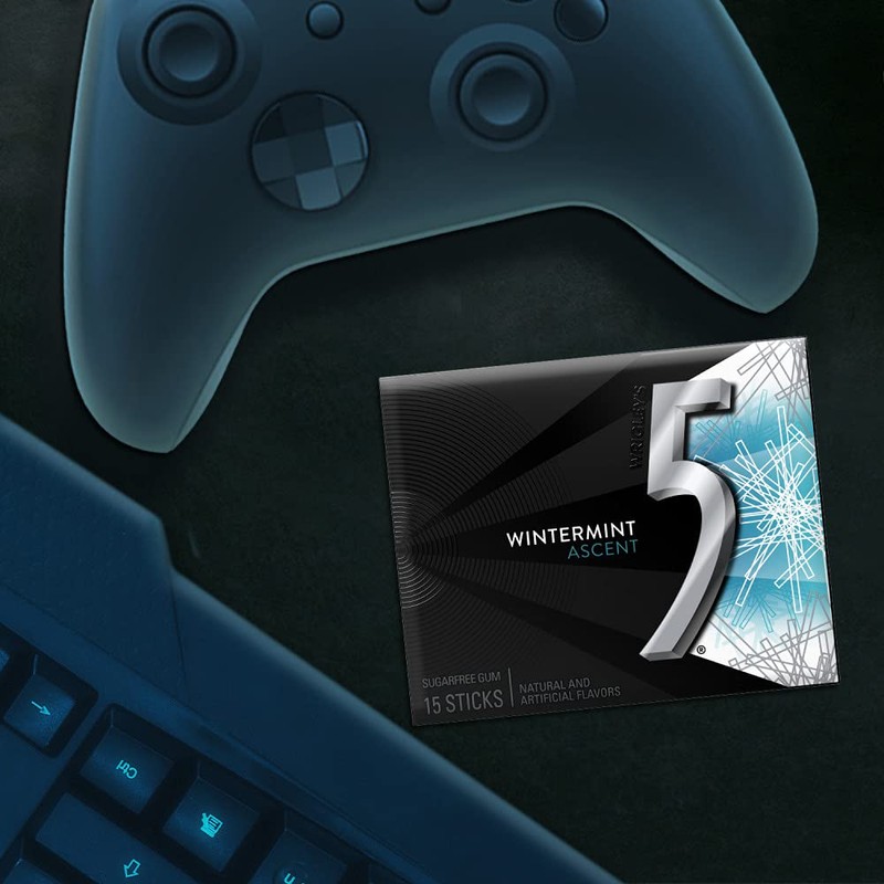 WRIGLEY'S 5 Gum Wintermint Ascent Sugarfree Gum, 15 Piece Pack